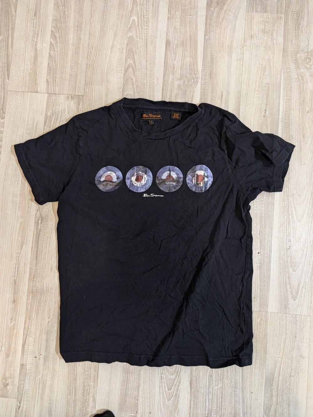 Ben Sherman Black Short-Sleeve Graphic Crew Tee